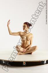 Nude Woman White Sitting poses - ALL Slim long colored Sitting poses - simple Multi angle poses Pinup